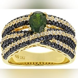 Green Chrome Diopside 18K Yellow Gold Over Sterling Silver Ring 2.58ctw Sz 7